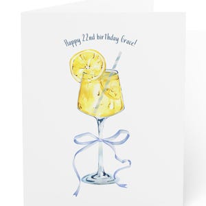 Gepersonaliseerde limoncello spritz-wenskaart | Verjaardagskaart | Notitiekaart | Persoonlijk briefpapier | Bedankje | Meerdere sets beschikbaar