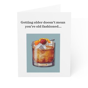 Greeting Cards, Old Fashioned Cocktail Birthday Card for Husband, Bourbon Lovers, Classic Design, Funny Birthday Card, Cards for Guys