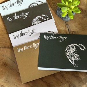 Tijger Notitiekaarten | Multiverpakking | Briefpapier in designerstijl | Neutrale kleuren | Blanco binnenkant voor elke gelegenheid