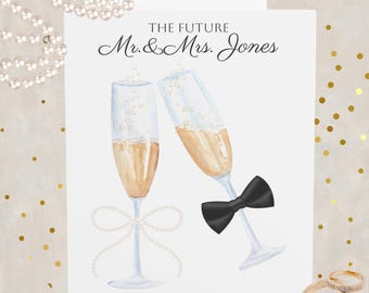 Champagne Toast Greeting Card: Personalized Wedding, Anniversary Card