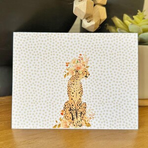 Stylische Cheetah Print Grußkarten | Chic Danke Notizen & Persönliches stationär | Innen leer | Leopard | Mehrere Sets verfügbar