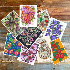 Hand-Painted Digital Craft Fodder Paper: Floral Designs