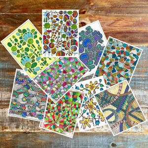 Hand-Painted Digital Craft Fodder Paper: Bits and Pieces Designs