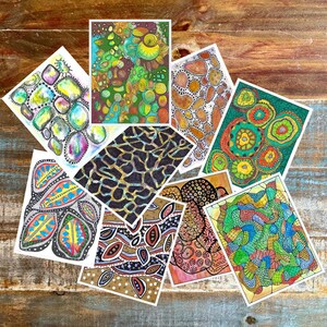 Hand-Painted Digital Craft Fodder Paper: Cluster Designs