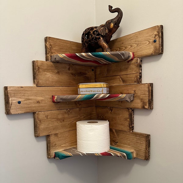 Rustic Corner Shelf Etsy