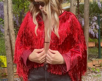 ジャケット・アウター - 80s,90s Slim fringe jacket edie like 80s vintage biker easy rider suede fringe leather hippie