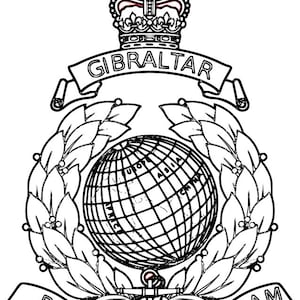 Royal Marines Crest SVG - met voorgesneden uitsparingen