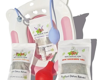 Yoni Steam (6 packet) + Steam seat + pear + mint crystals (vaginal therapy) Cleansing, Grass, Uterus, 100% African, Health, natural