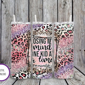 Leopard Mom Life 20oz Tumbler Design (PNG Digital Download)