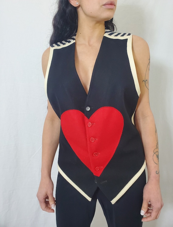 Vtg 90's Moschino/Cheap and Chic/Heart/Wool/Black/