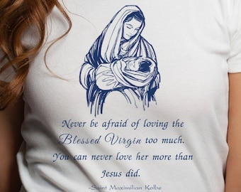 Camisas Madre María, Camisas Santo, Camisas Católicas, Camisetas Santísima Virgen, Mamá María, Madre María, Camiseta cristiana, Tops de la Virgen María, Mujer