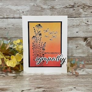 Carte de voeux de fleurs sauvages estampée à la main Sympathy