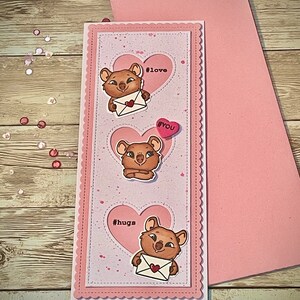 Tarjeta de amor/aniversario: adorable tarjeta de felicitación con quokkas estampada a mano