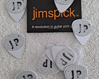 JimsPick Oval white medium guitar grip picks