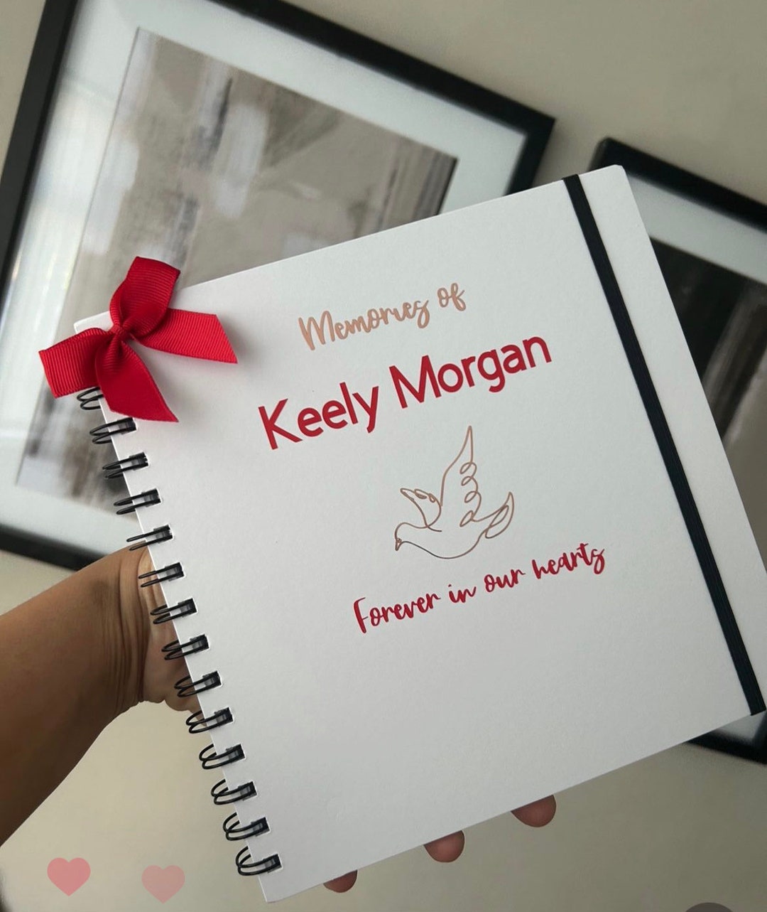 Personalised in Loving Memory keepsake Book, Forever in Our Hearts ...