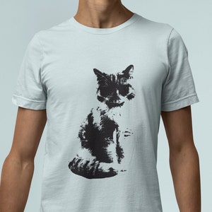 Retro Sunglasses Cat T-Shirt Vintage Style Tee