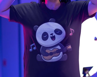 Cute Panda Music Lover Tee - Guitar T-Shirt - Gift for Guitarist