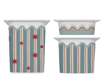IKEA Trofast Box Stickers | Wave Edge Vinyl Decals | Circus | Scalloped Cut Storage Decor | Easy Peel IKEA Hack