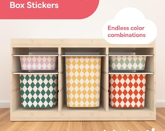 IKEA Trofast Box Stickers Rhombus Pattern | Custom Vinyl Decals for Toys | Colorful Decor