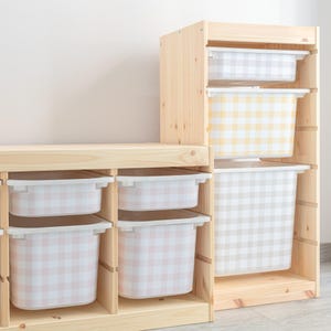 Trofast Stickers Gingham Pattern  | Vichy Check Vinyl Decals | 6 Colors | Mix & Match | Easy Peel Drawer Decor