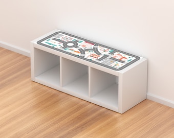 Road themed Sticker for Ikea KALLAX - Furniture decal for Playroom Storage