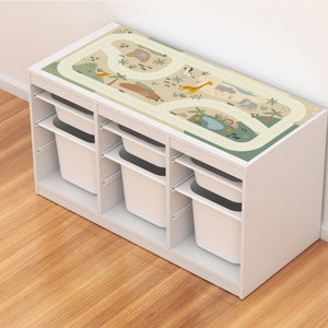 Safari theme sticker for IKEA TROFAST system storage - Vinyl Decal for Playroom - Jungle play table