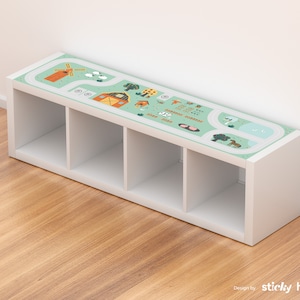 Road Sticker for Ikea KALLAX - Furniture decal for Playroom - Farm theme room decor