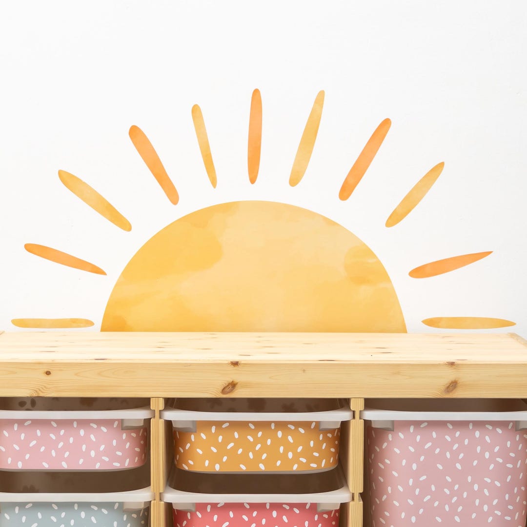 Rising Sun Wall Decal - Peel and Stick Sunrise, Sunshine Nursery Large ...