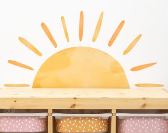 Rising Sun Wall Decal - Peel and stick sunrise, Sunshine Nursery Large Mural