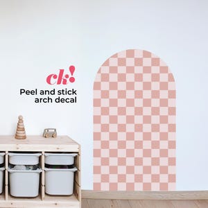 Adesivo da parete con motivo a scacchiera ad arco: carta da parati ad arco - Decorazione ad arco - Carta da parati a scacchi ad arco staccabile e attaccabile
