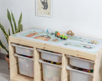 Straßenaufkleber für IKEA TROFAST-Aufbewahrungssystem – Vinyl-Aufkleber für Spielzimmer – Bauernhof-Spieltisch