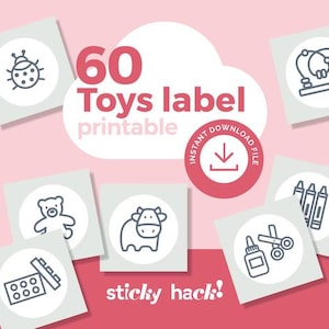 Printable Toy Labels - Visual Pictures Download, Perfect for Kids&#39; Room Organization - Digital Download Labels