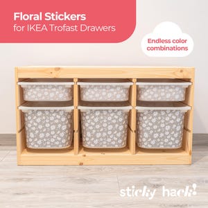 IKEA Trofast Aufbewahrungsbox Blumenaufkleber | Lustiger IKEA-Hack zum Anpassen von Trofast-Einheiten