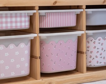 IKEA Trofast Box Stickers | Floral Bloom Collection | WaveTop Cut™ Vinyl Decals | 3 Delicate Patterns | Easy Peel Drawer Decor