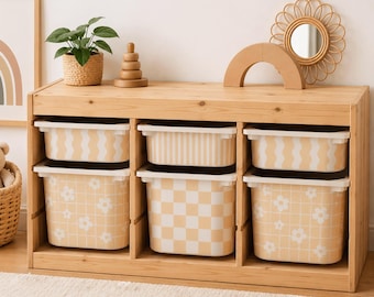 IKEA Trofast Box Stickers | YellowEdit | PerfectFit Cut™ Vinyl Decals | 7 Patterns | Easy Peel Drawer Decor