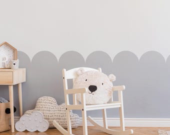 Big Scallop Wall Stencil, DIY Nursery Decor, Easy Painting for Kids Room - 3 sizes available
