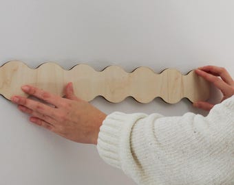 Wall Border - Wooden Wave Molding, Organic Circle Trim, Nursery Decor, Soft Wavy