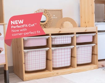 IKEA Trofast Box Stickers | Pink Vichy Collection | PerfectFit Cut™ Vinyl Decals | 4 Gingham Patterns | Easy Peel Drawer Decor