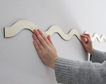 Moulure Ondulée Bois - Wavy Scalloped Wall Border - Wooden Wave Trim - Chambre Petite Fille Decor - Kids Room Wall Detail - Made in Spain