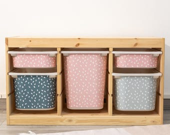 IKEA Trofast Box Stickers | Confetti Dots Vinyl Decals | 12 Colors | Mint Pink Lilac Terracotta | Easy Peel Drawer Decor