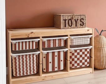 Trofast Ikea Hack Terracotta Vinyl Sticker, Pin Stripes And Scalloped Patterns