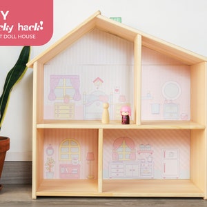 Printable Kawaii Wallpaper Background for Ikea Flisat Doll House - Do it yourself