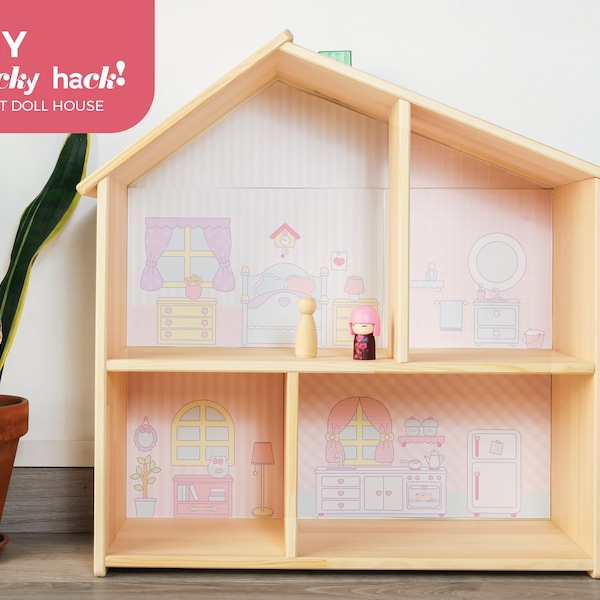 Printable Kawaii Wallpaper Background for Ikea Flisat Doll House - Do it yourself