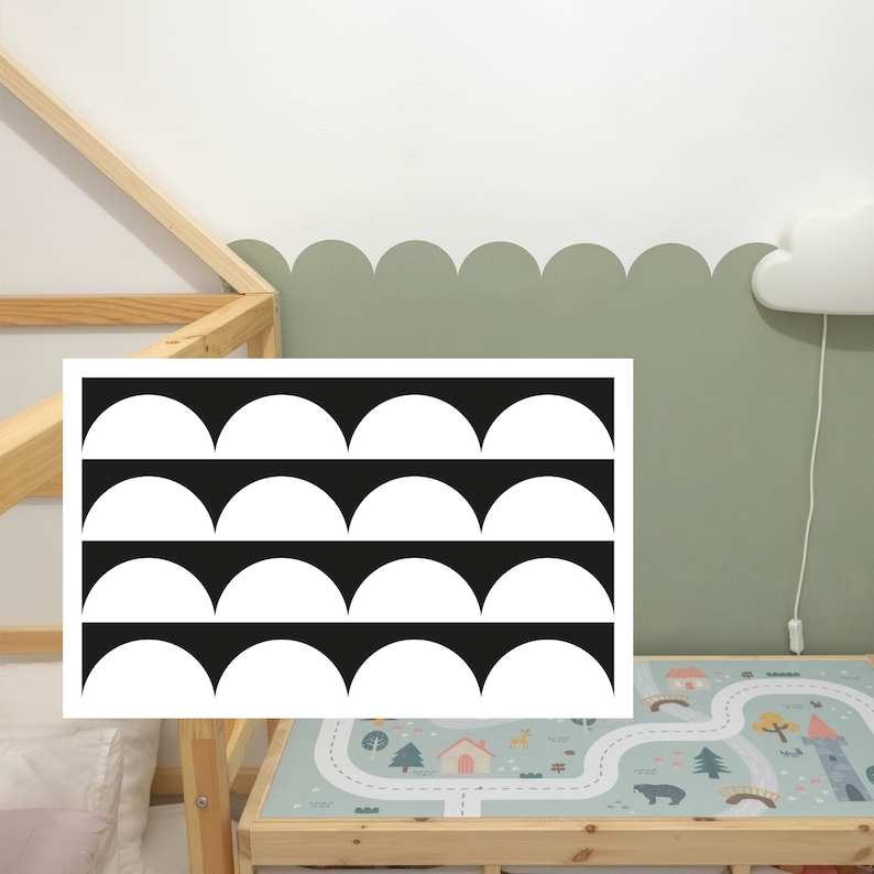 Sint-jakobsschelp muur stencil, maak een uniek doe-het-zelf kinderkamer decor, Sint-jakobsschelp sticker voor eenvoudig schilderen woondecoratie afbeelding 6