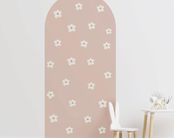 Flower Arch Wall Decal | Boho Floral Archway Sticker | Peel & Stick Nursery Decor | Removable Vinyl | Kids Room Bedroom