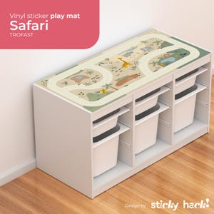 IKEA Trofast Top Sticker | Play Table Decal | Road, Enchanted Forest or Safari | Vinyl Playmat | White and Pine