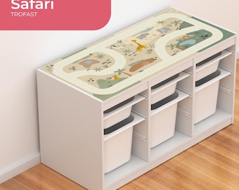 IKEA Trofast Top Sticker | Play Table Decal | Road, Enchanted Forest or Safari | Vinyl Playmat | White or Pine