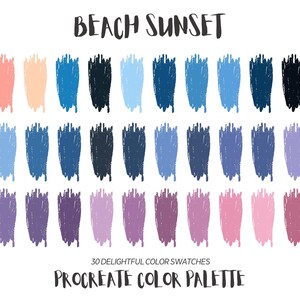 Beach Sunset Procreate Color Palette, Procreate Swatches, iPad Illustration, Procreate Art