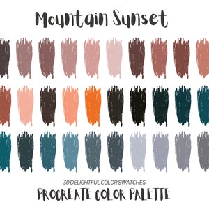 Mountain Sunset Procreate Color Palette, Procreate Swatches, iPad Illustration, Procreate Art