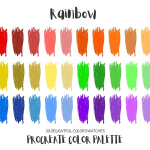 Rainbow Procreate Color Palette, Procreate Swatches, iPad Illustration, Procreate Art